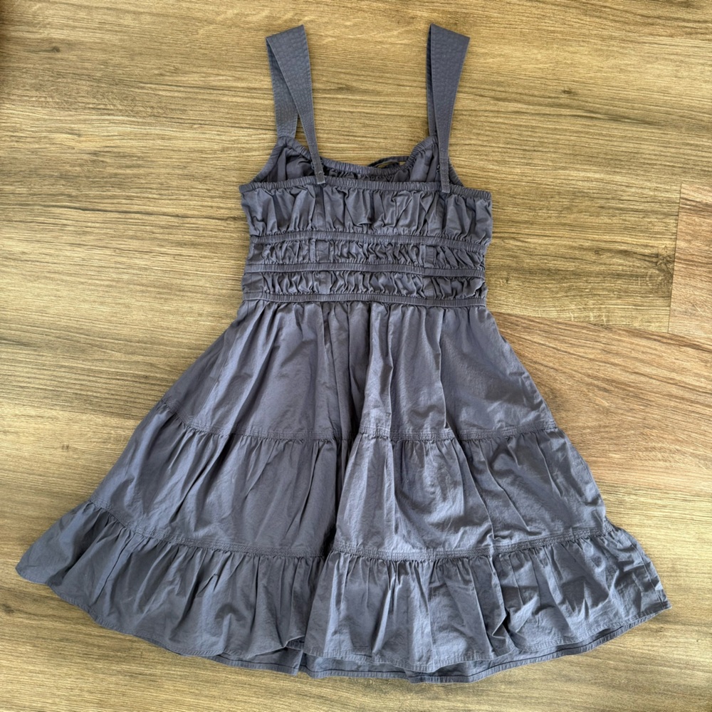 Aritzia Sunday Best Martine Poplin Blue/Gray Mini Dress - Picture 3 of 6